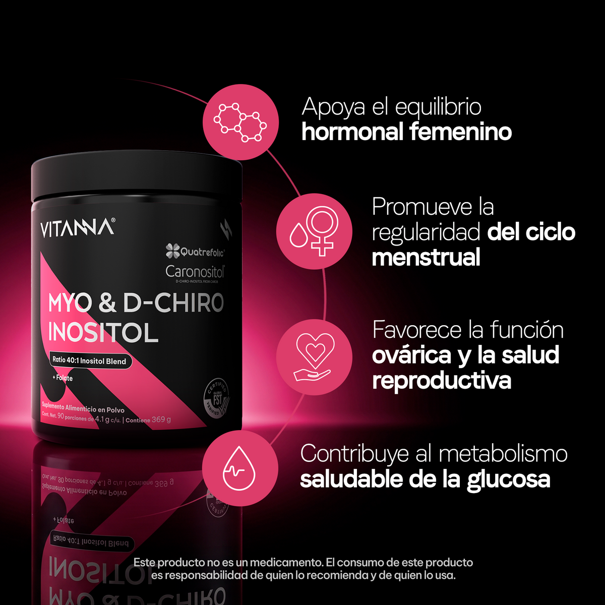 Beneficios de inositol 40:1 en polvo
