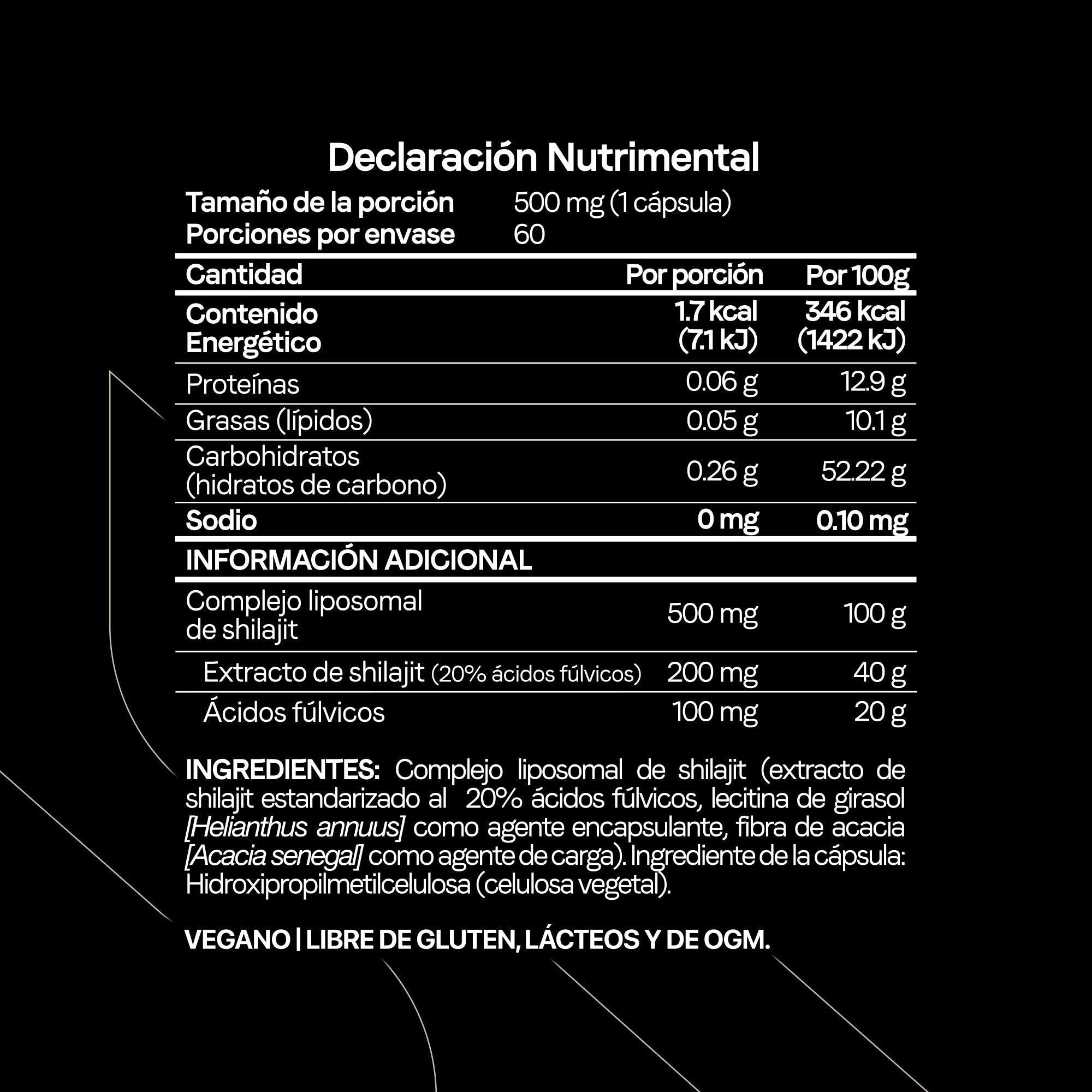 Himalayan Shilajit Liposomal con Ácido Fúlvico y Minerales Iónicos