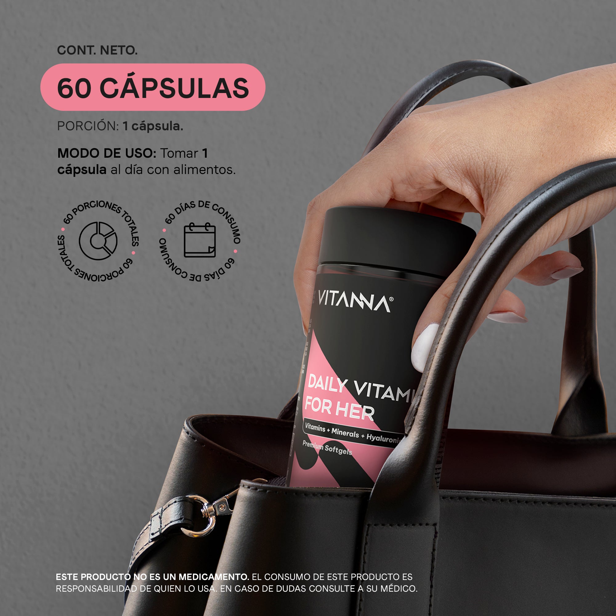 Multivitamínico para Mujer con CoQ10, Biotina, Ácido Hialurónico y Omega 3
