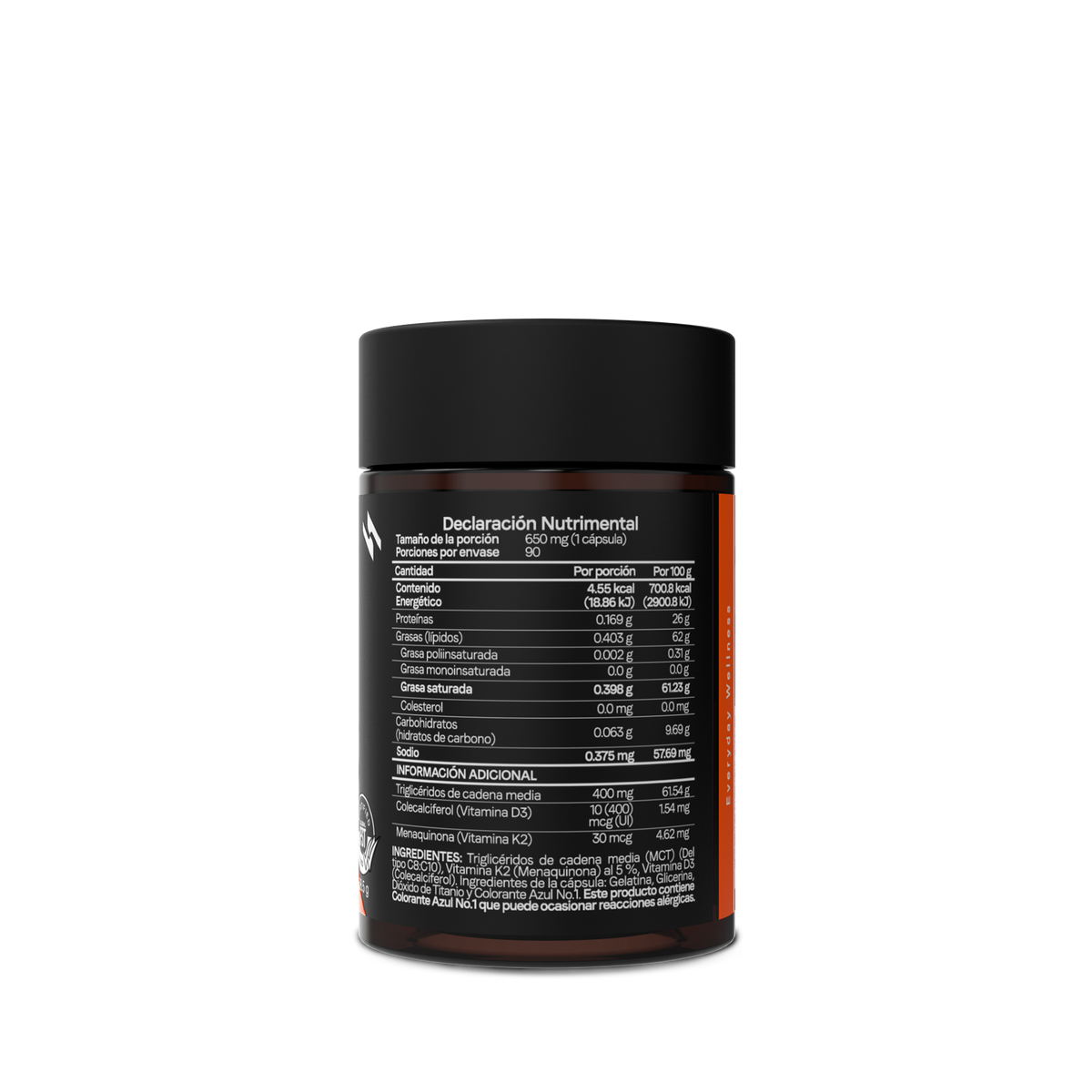 Vitamina D3 400 UI + K2 MK-7 30 mcg con Aceite MCT | 90 Softgels | 3 Meses
