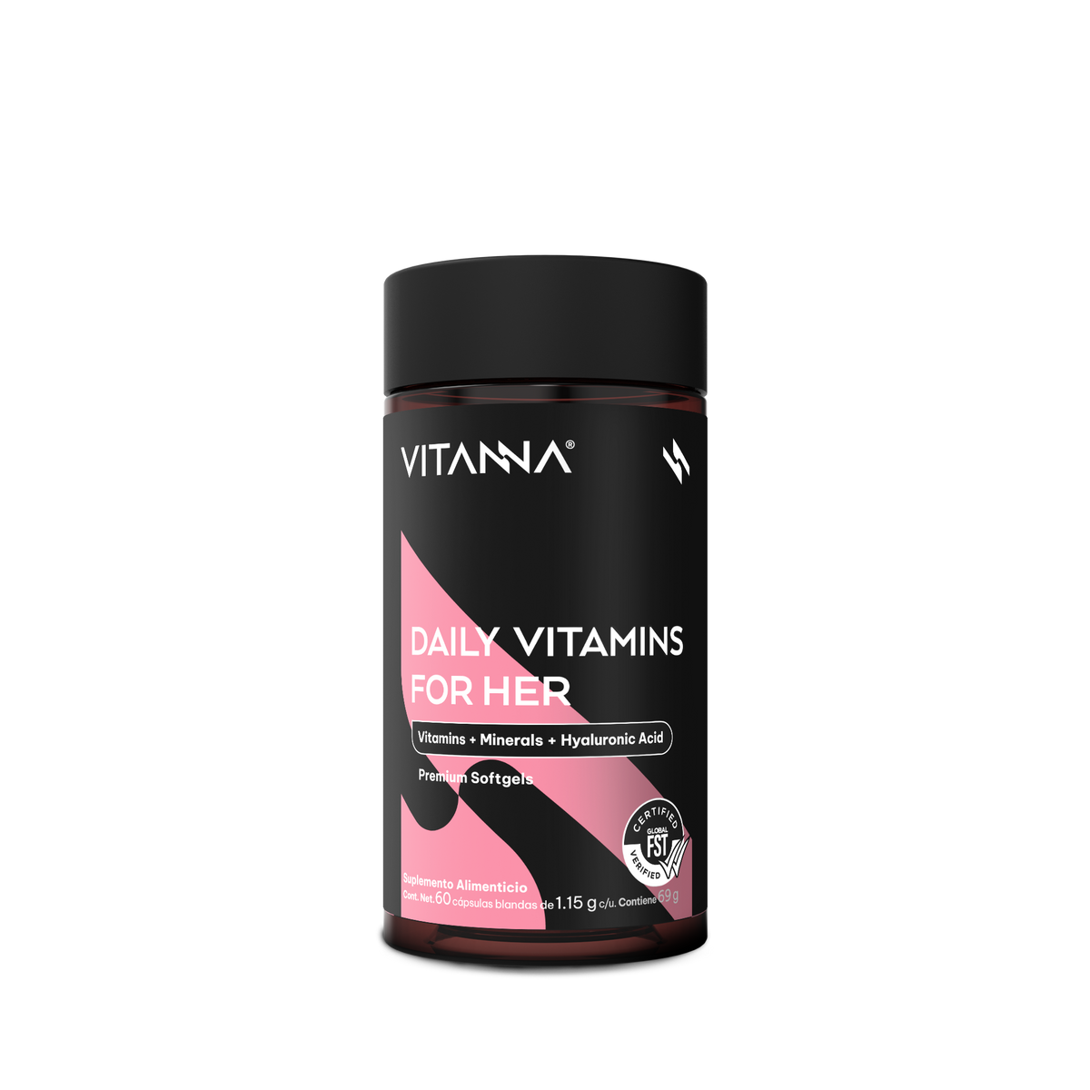 Multivitamínico para Mujer con CoQ10, Biotina y Ácido Hialurónico | Vitaminas y Minerales | 60 Softgels | 2 Meses