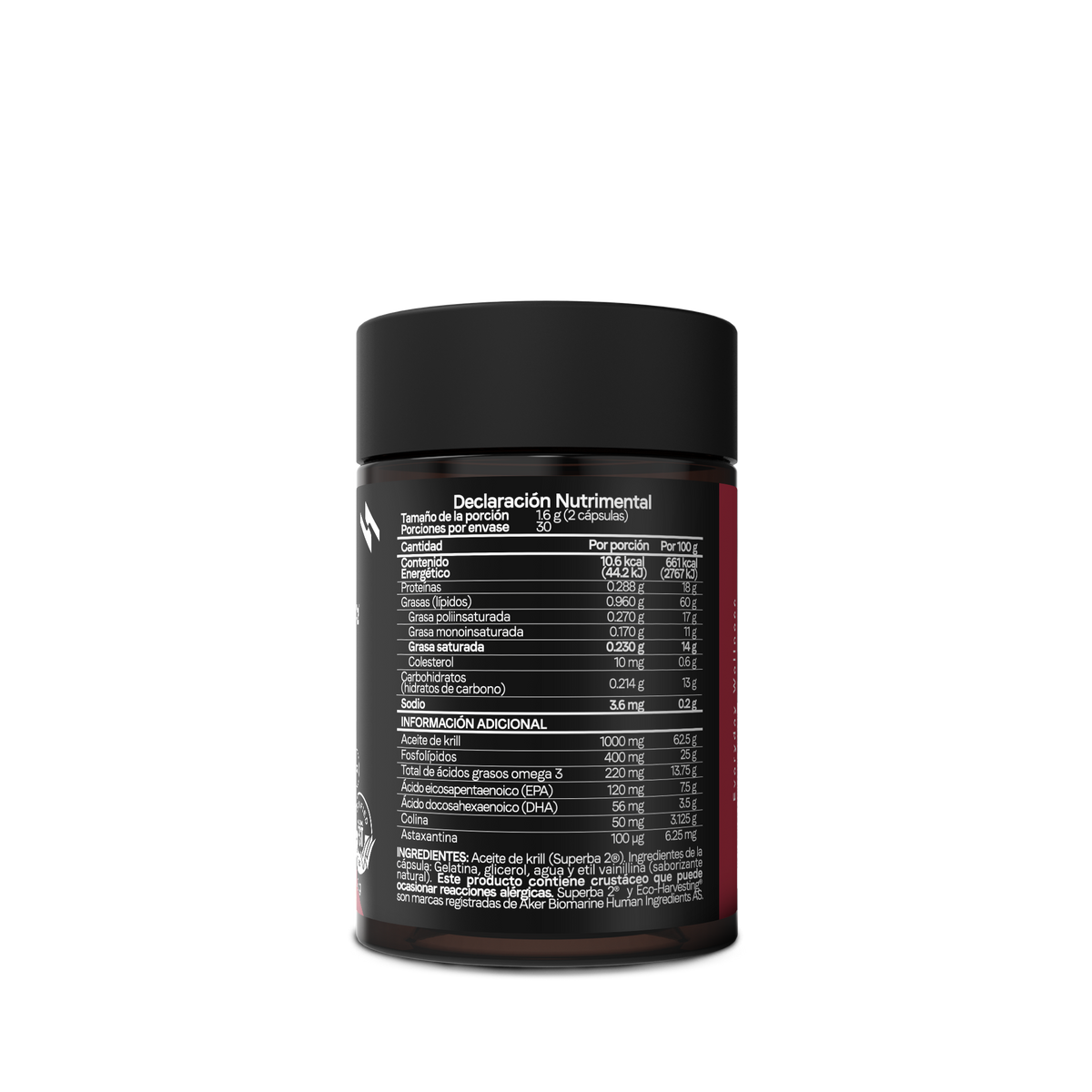 Aceite de Krill Antártico Superba2® 1600 mg | Omega 3 con Fosfolípidos y Astaxantina | 60 Softgels | 1 Mes