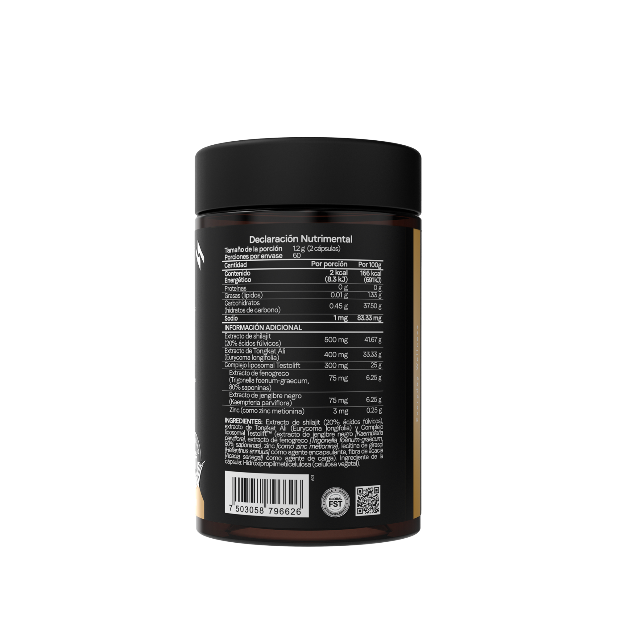 TestoFuel Con Shilajit, Tongkat Ali Y Zinc Liposomal