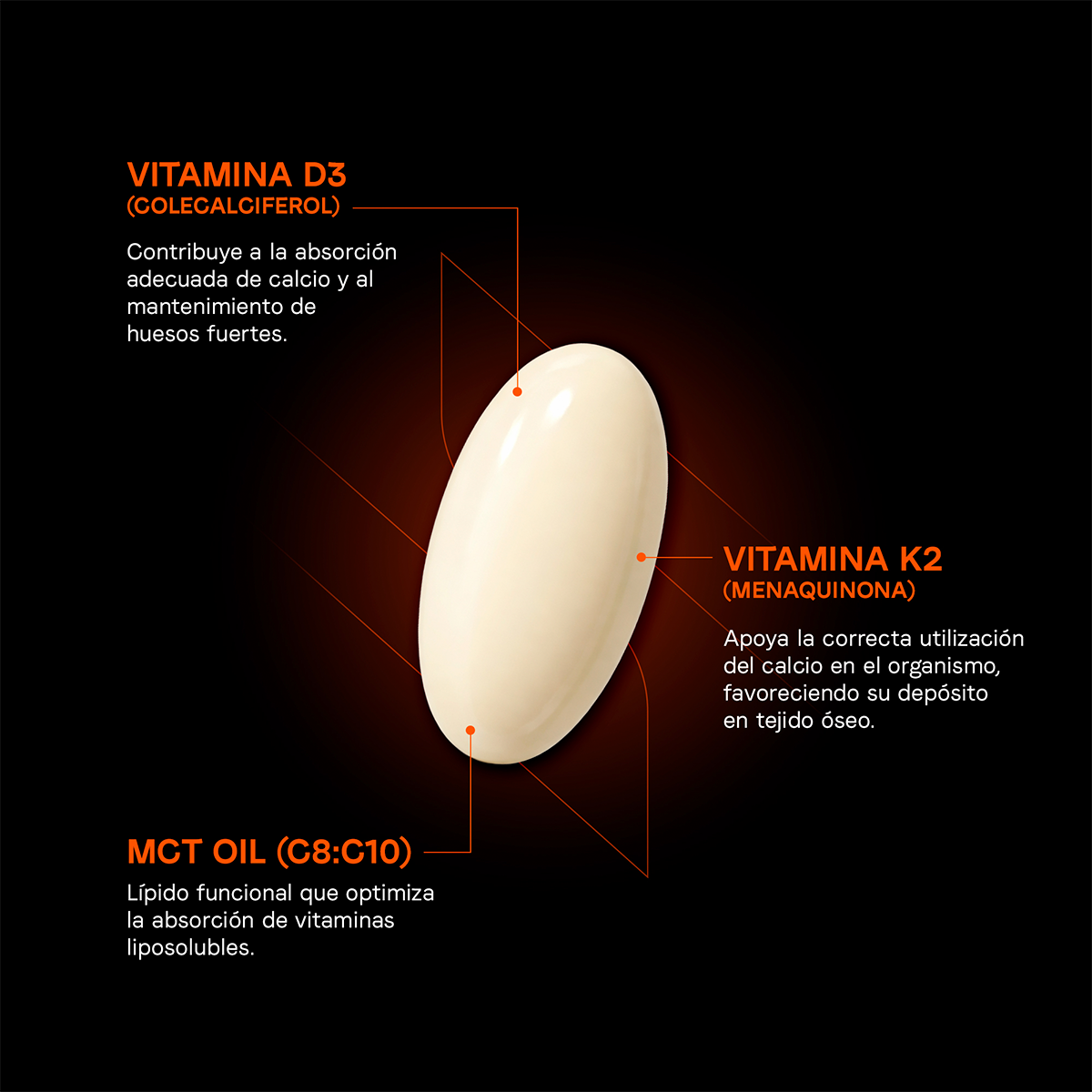 Vitamina D3 más K2 con MCT Oil