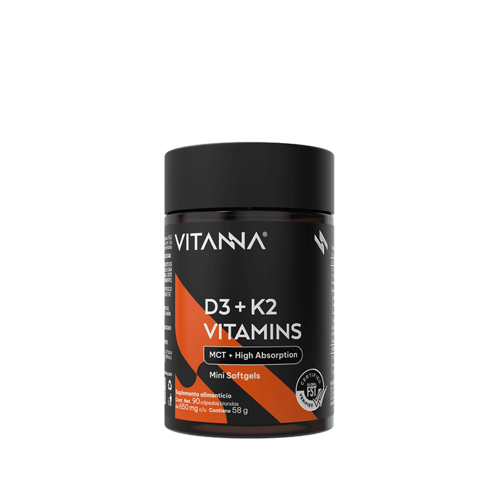 Vitamina D3 más K2 con MCT Oil Vitanna