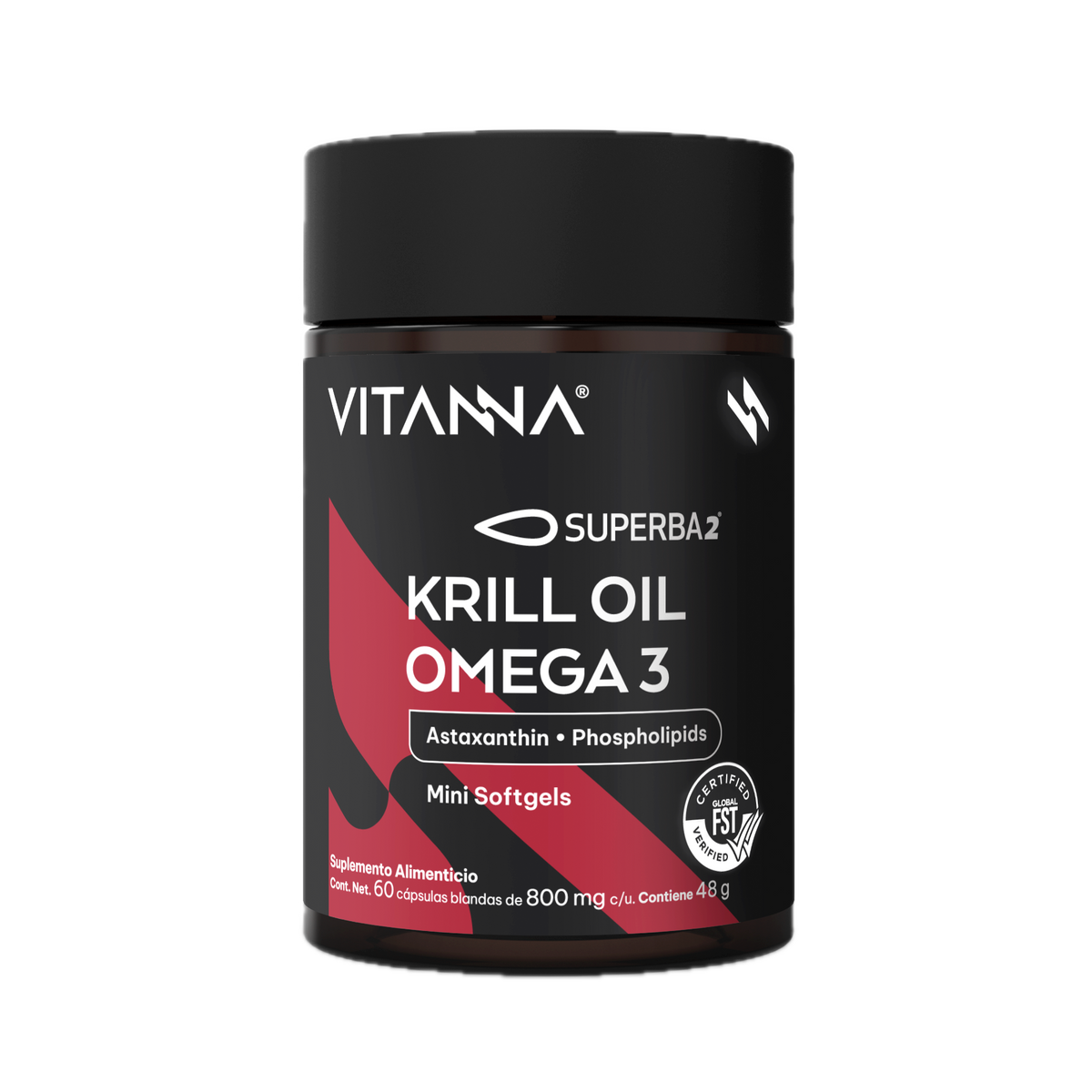 Aceite de krill Superba2® 1600 mg Vitanna, frente del envase