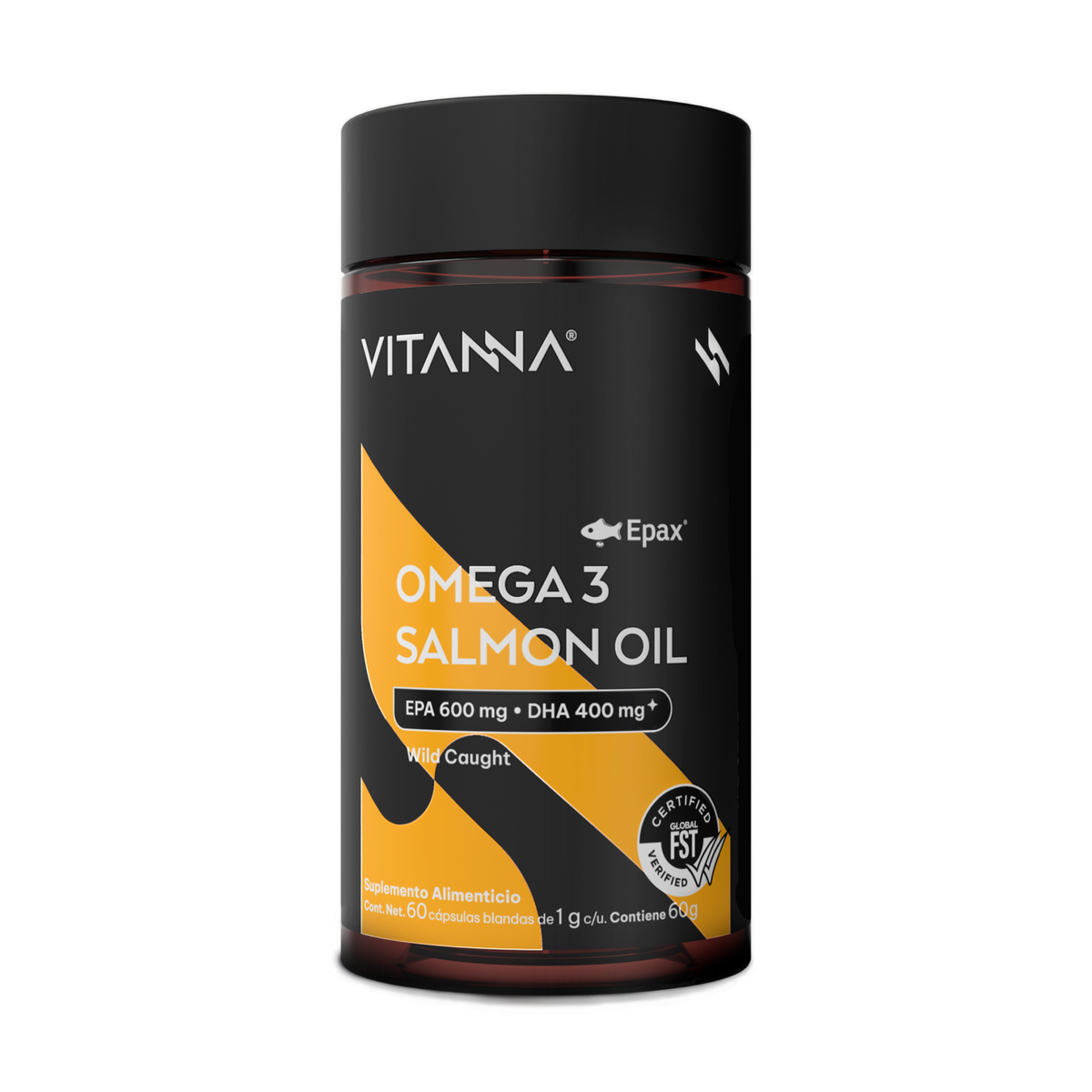 Omega 3 Epax® 600 mg EPA + 400 mg DHA Vitanna, frente del envase