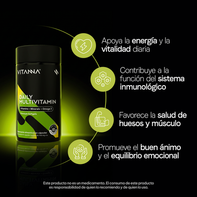 Multivitamínico Premium con Omega 3 | Quercetina y Adenosina |  60 Softgels | 2 Meses