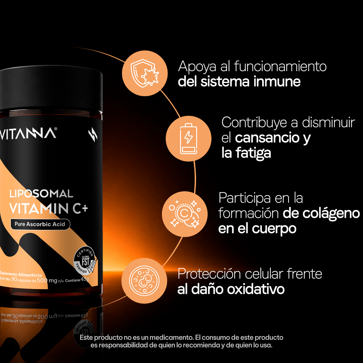 Beneficios de vitamina C liposomal Galax-C™ 300 mg