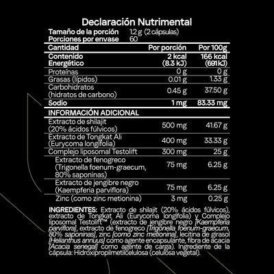 TestoFuel Con Shilajit, Tongkat Ali Y Zinc Liposomal