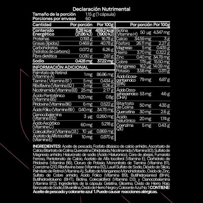 Multivitamínico para Mujer con CoQ10, Biotina, Ácido Hialurónico y Omega 3