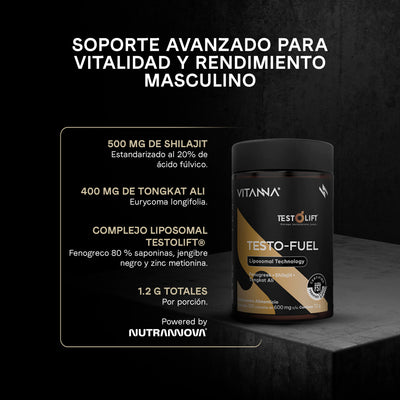 TestoFuel Con Shilajit, Tongkat Ali Y Zinc Liposomal