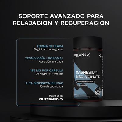 Bisglicinato de Magnesio Liposomal 500 mg | Alta Absorción | Certificado FST | Descanso y Relajación | Mineral Quelado | 90 Cápsulas | 3 Meses