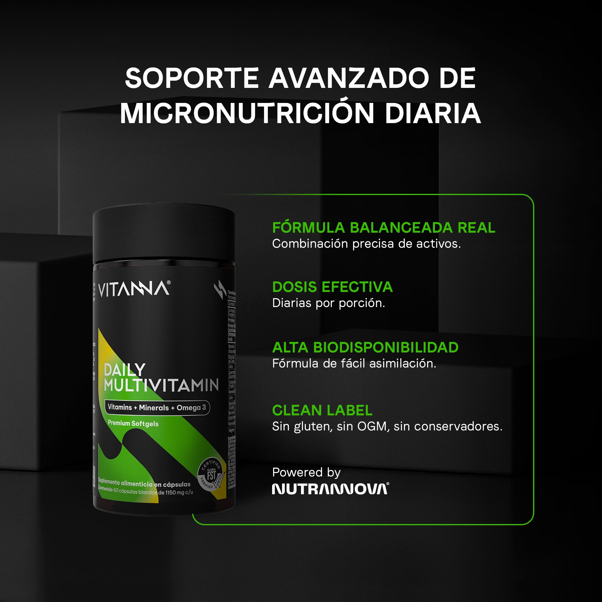 Multivitamínico Premium Con Omega 3 | Vitaminas, Minerales, Quercetina, Adenosina | Para Hombres Y Mujeres