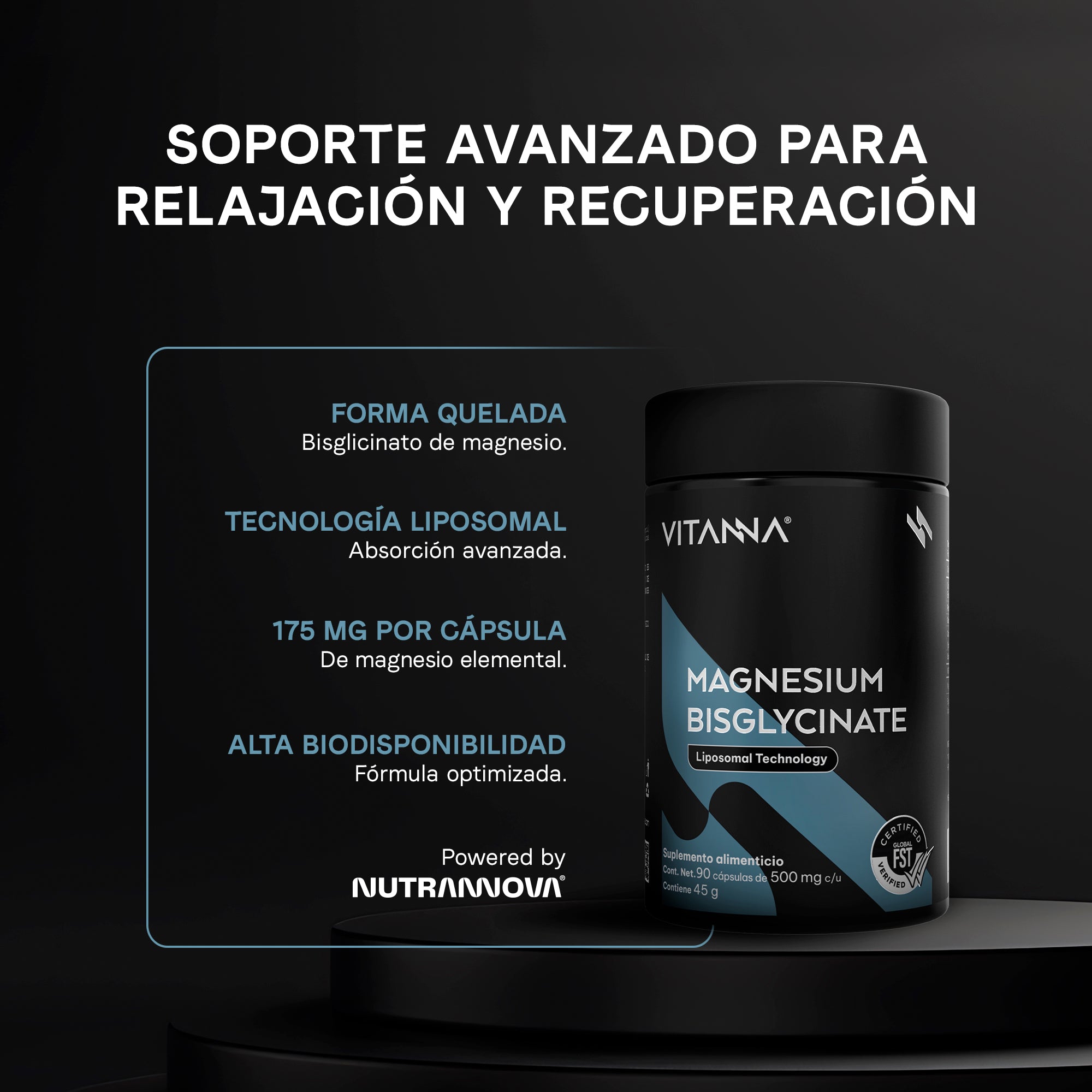 Bisglicinato de Magnesio 500 mg | Fórmula con Tecnología Liposomal
