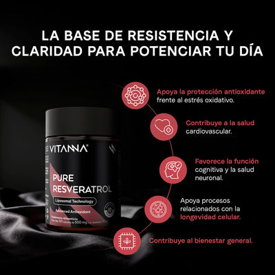 Resveratrol Liposomal 500 mg | 200 mg de Resveratrol por Cápsula | Certificado FST | Antioxidante Celular | 60 Cápsulas | 2 Meses