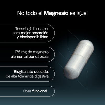 Bisglicinato de Magnesio Liposomal 500 mg | Alta Absorción | Certificado FST | Descanso y Relajación | Mineral Quelado | 90 Cápsulas | 3 Meses