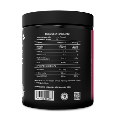 Inositol en Polvo 40:1 Myo-Inositol y D-Chiro | Caronositol® y Quatrefolic® Folato 5-MTHF |Bienestar Femenino | Vegano | 90 Porciones | 3 Meses | 369 g
