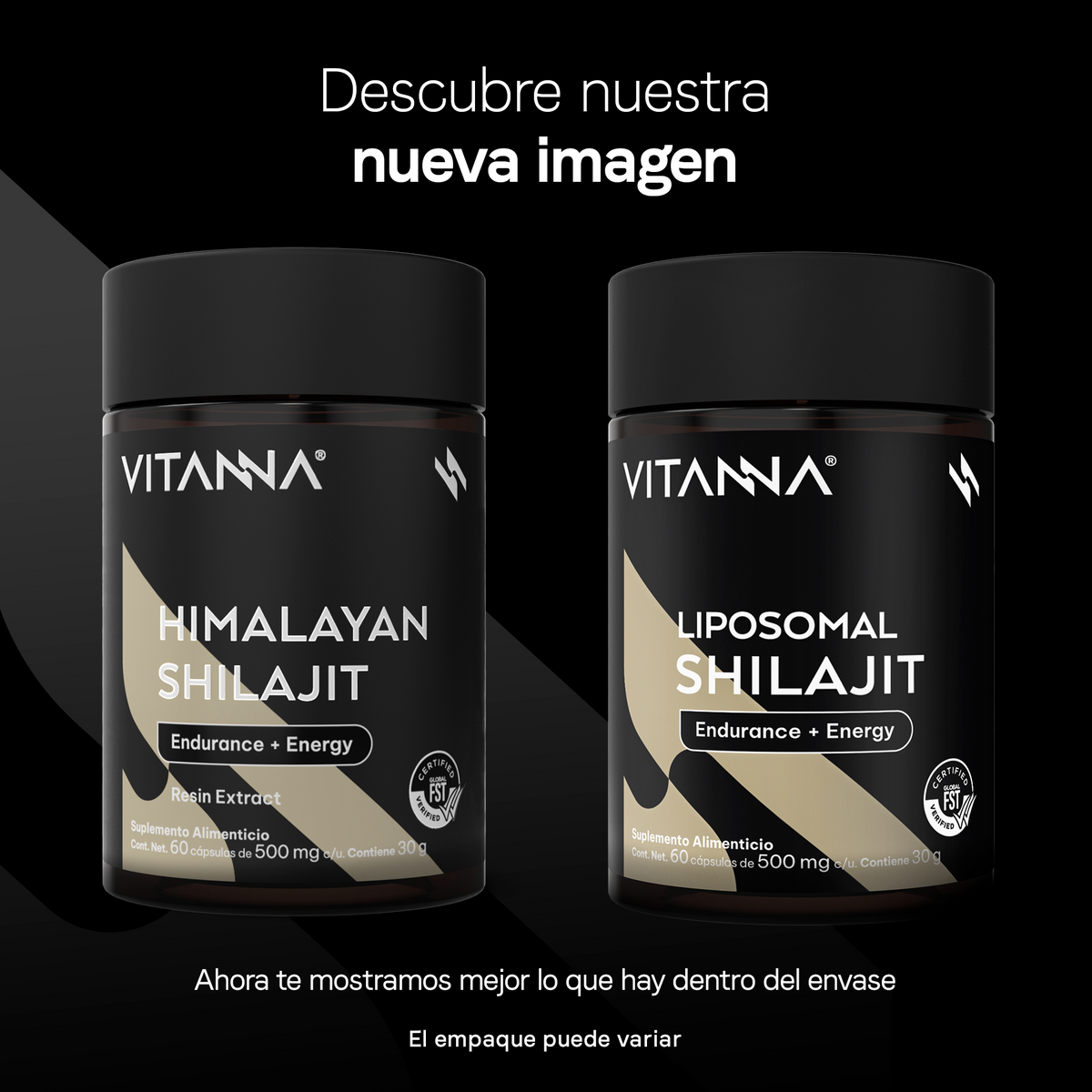 Shilajit Liposomal 500 mg | Ácido Fúlvico y Minerales Iónicos | Certificado FST | Adaptógeno Himalayo | 60 Cápsulas | 2 Meses