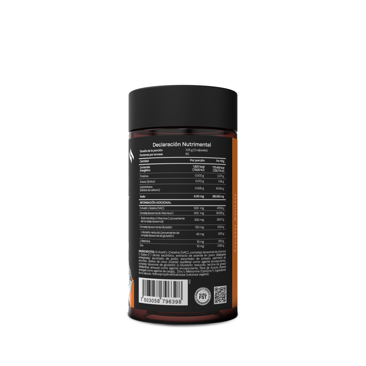Defense Complex NAC 500mg con Vitamina C Liposomal Galax-C Glutatión Reducido y Zinc OptiZinc Antioxidante 4 en 1 Verificado FST 120 Cápsulas 2 Meses