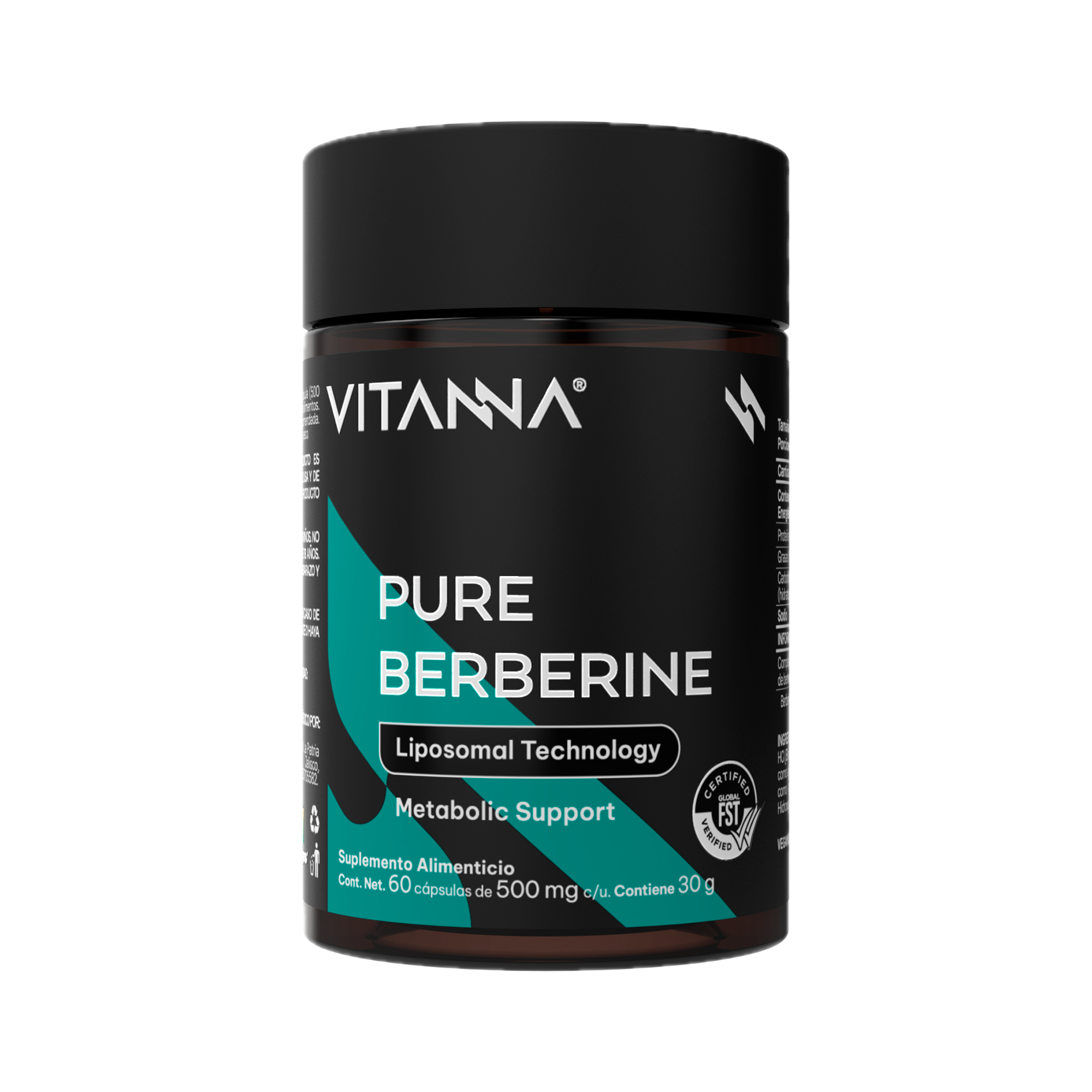 Berberina Liposomal 500 mg |  Alta Absorción Verificado | Origen Botánico | Bienestar Metabólico | 60 Cápsulas 2 Meses