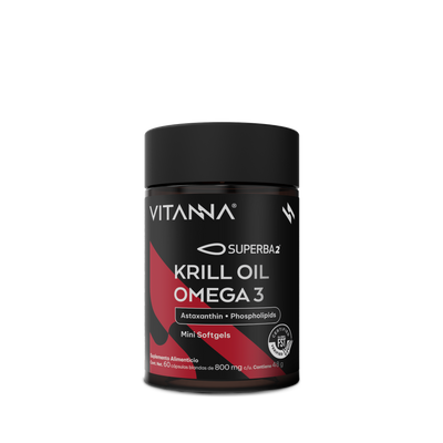 Aceite de Krill Antártico Superba2® 1600 mg | Omega 3 con Fosfolípidos y Astaxantina | 60 Softgels | 1 Mes