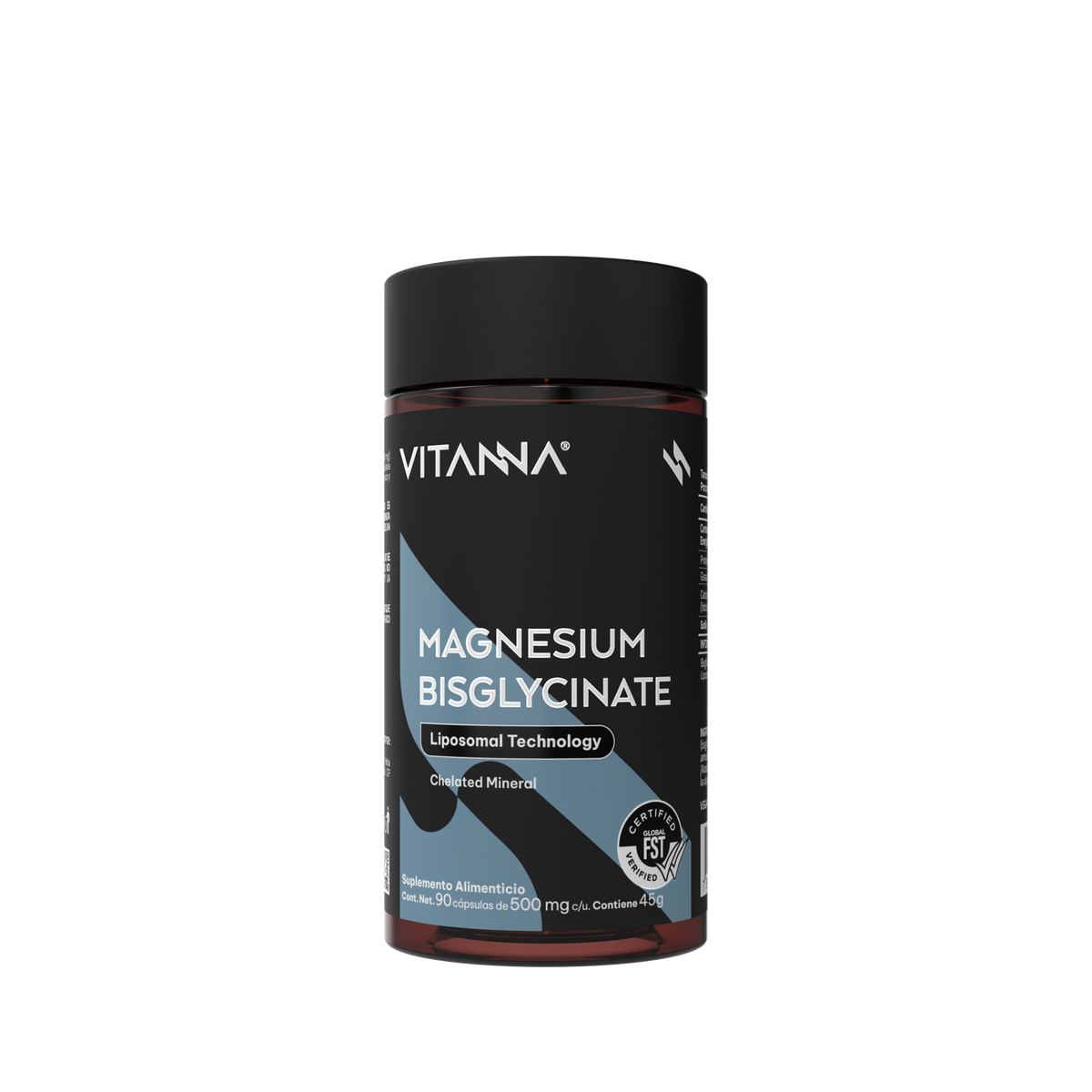 Bisglicinato de Magnesio Liposomal 500 mg | Alta Absorción | Certificado FST | Descanso y Relajación | Mineral Quelado | 90 Cápsulas | 3 Meses