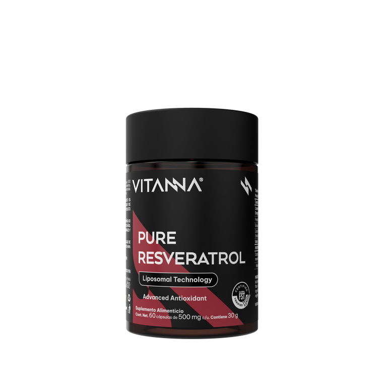 Resveratrol Liposomal 500 mg | 200 mg de Resveratrol por Cápsula | Certificado FST | Antioxidante Celular | 60 Cápsulas | 2 Meses