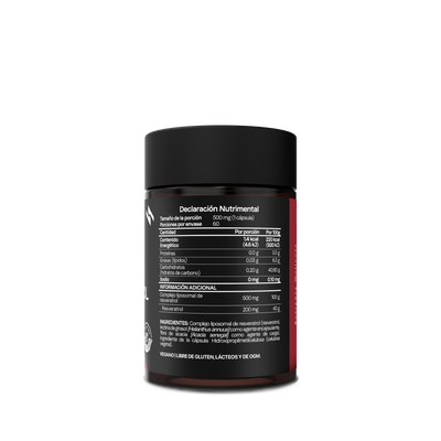 Resveratrol Liposomal 500 mg | Polifenol de Origen Vegetal | 60 Cápsulas | 2 Meses