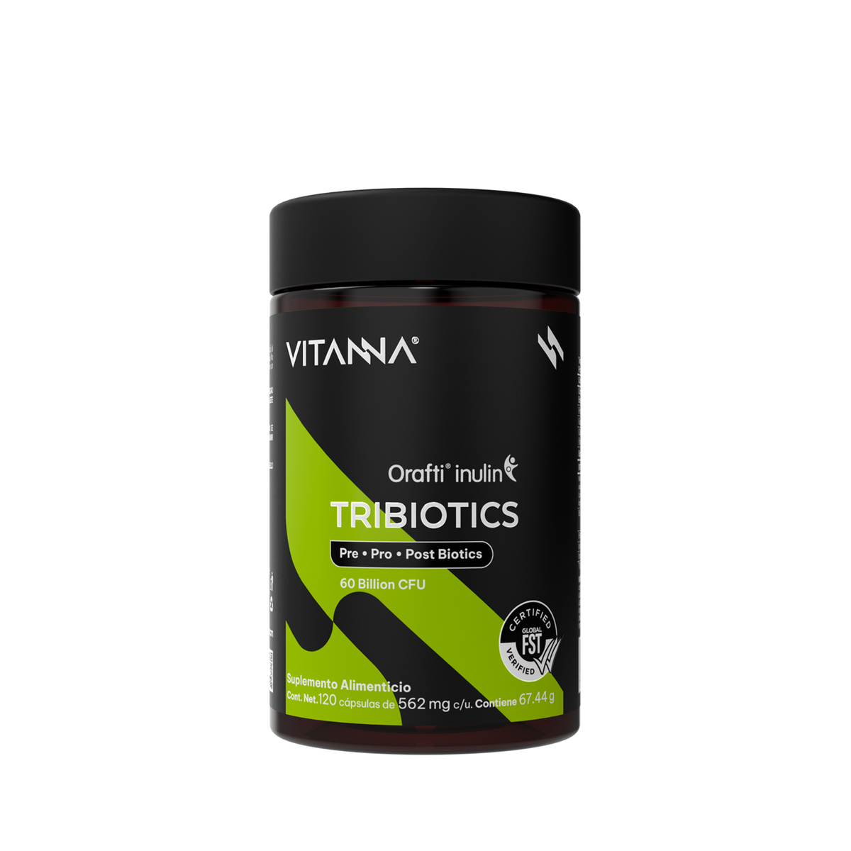Tribiotics Probióticos, Prebióticos y Posbióticos | 60 Mil Millones de UFC | Fórmula 3 en 1 con 11 Cepas | Certificado FST | Equilibrio Intestinal | 120 Cápsulas | 2 Meses