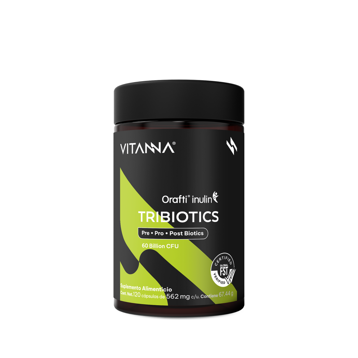 Tribiotics Probióticos, Prebióticos y Posbióticos | 60 Mil Millones de UFC | Fórmula 3 en 1 con 11 Cepas | Certificado FST | Equilibrio Intestinal | 120 Cápsulas | 2 Meses