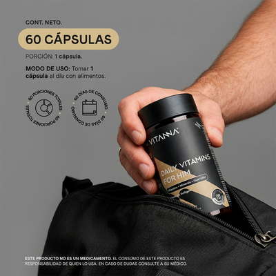Multivitamínico para Hombre en Softgel con Vitaminas A, Complejo B, C, D3 y Minerales