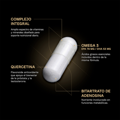 Multivitamínico para Hombre en Softgel con Vitaminas A, Complejo B, C, D3 y Minerales