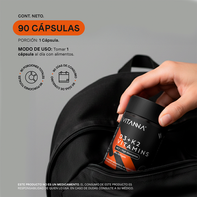 Vitamina D3 más K2 con MCT Oil