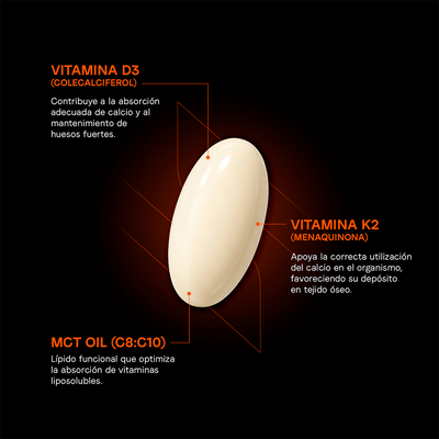 Vitamina D3 más K2 con MCT Oil