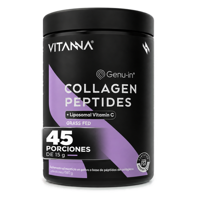 Péptidos de Colágeno Hidrolizado Tipo I y III Genu-In® | 15 g por Porción con 100 mg de Vitamina C Liposomal | Certificado FST | Polvo Sin Sabor | 45 Porciones | 45 Días